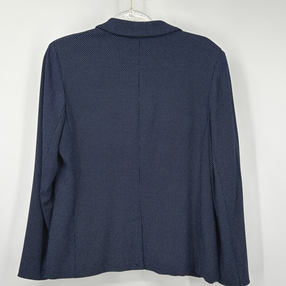 Chicos Navy Blue Polka Dot Single Button Blazer Jacket Size 2 (12/14) Workwear - Picture 5 of 8